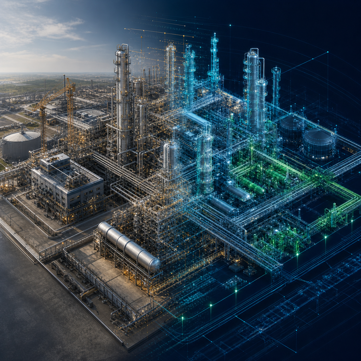 Planta petrolera y petroquímica que transiciona de activo físico a gemelo digital BIM federado
