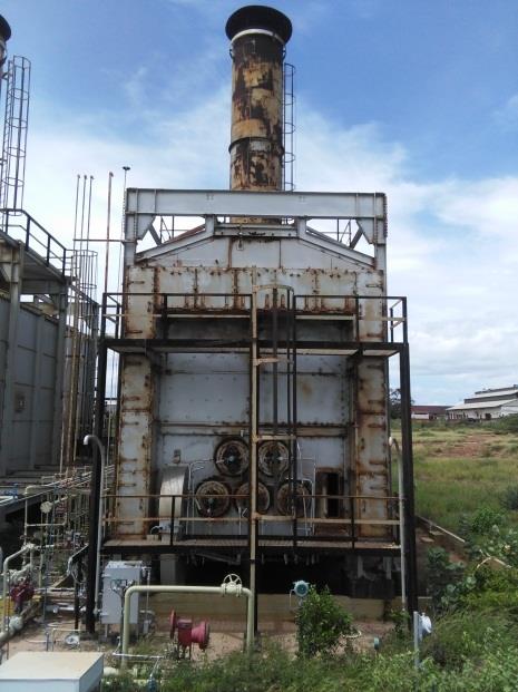 Proyecto llave en mano de IPC, vista frontal de un horno calentador industrial